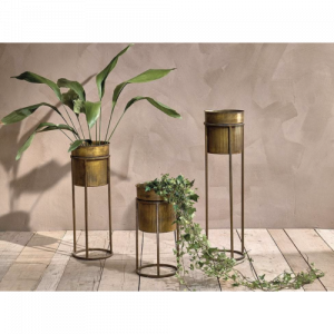 Antique Brass Tall Planter: Stylish Décor for Your Home and Garden